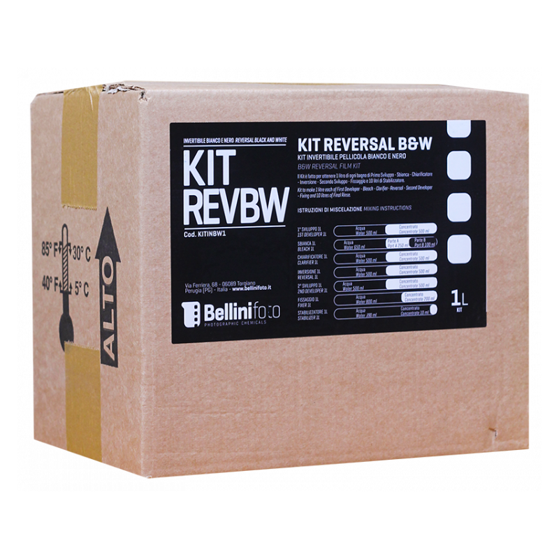 Kit Bellini REVBW para Revelado de Película Positiva en blanco y negro (Diapositivas)  - 1L