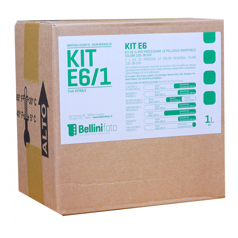 Kit Bellini E6 para Revelado de Película Positiva en Color (Diapositivas)  - 1L